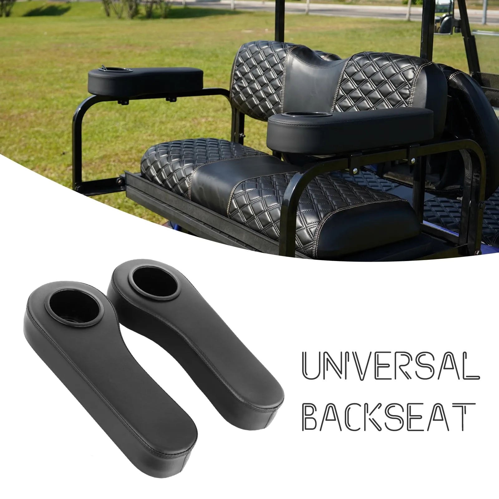SAMXOMAP Flip Golf Cart Armrests with Cup Holders image 2