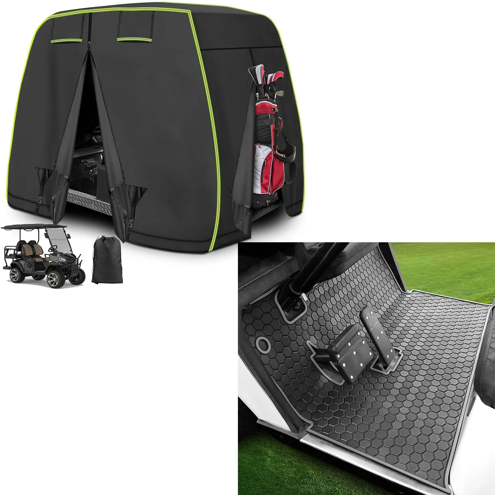 LEAPGOMAX Full-Coverage Floor Mat for E-Z-GO TXT Golf Carts