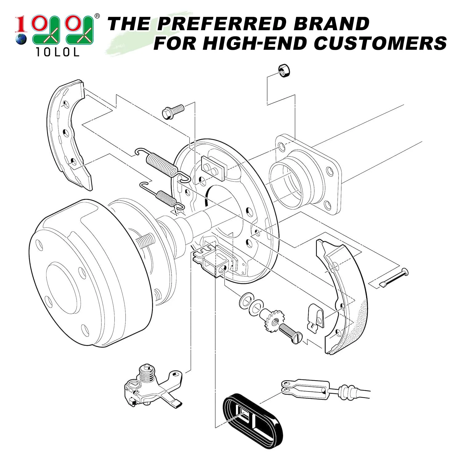 10L0L Golf Cart Brake Shoes for Club Car, E-Z-GO and Yamaha image 2