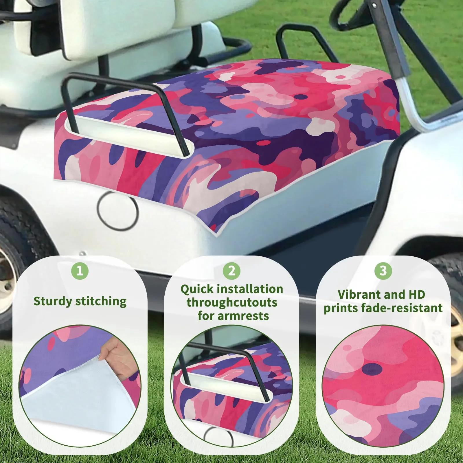 Tiveruda Golf Cart Seat Cover for Double Seats, 51 x 31 in image 3