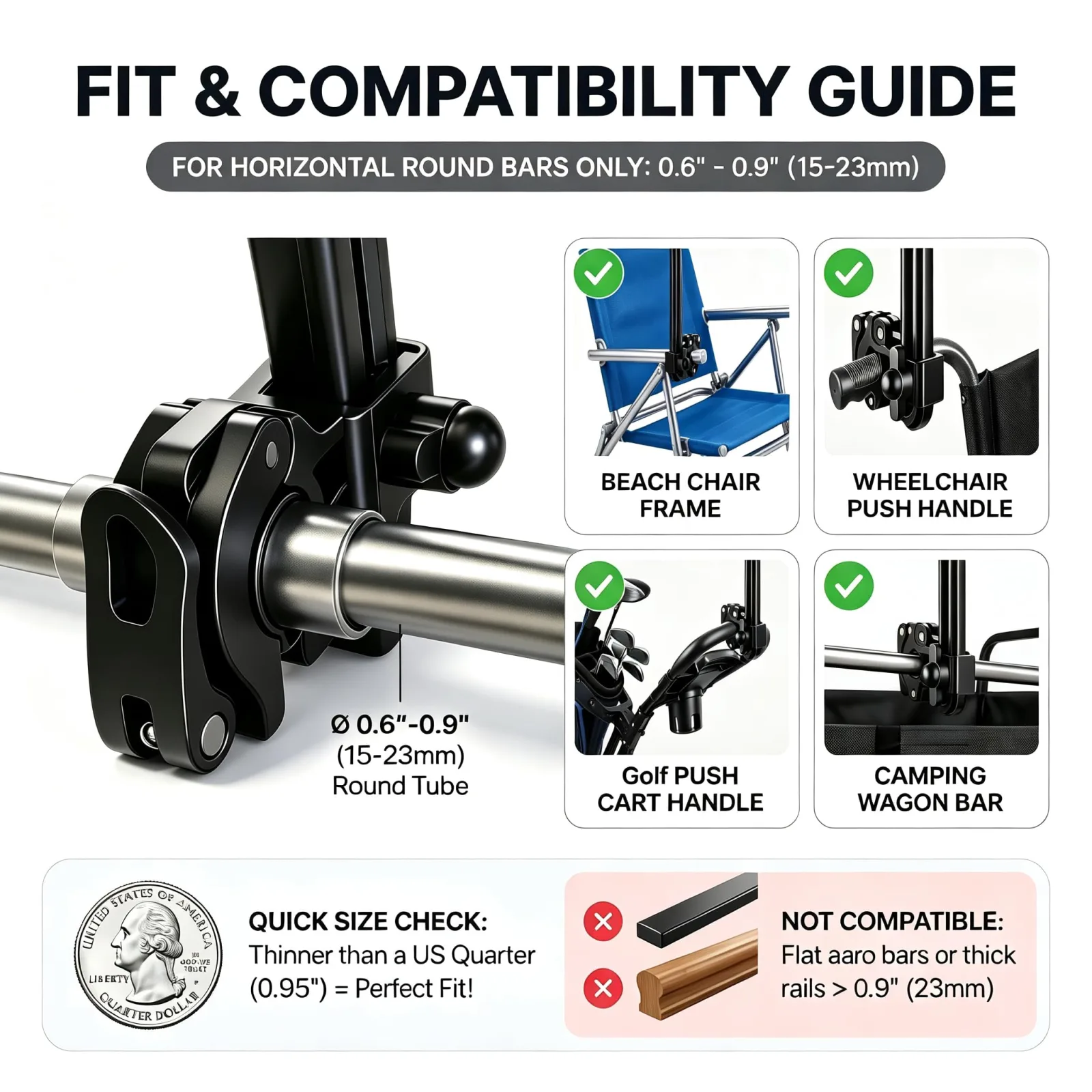 Chufnt Umbrella Holder Clamp with ABS Base — Chufnt01 image 2
