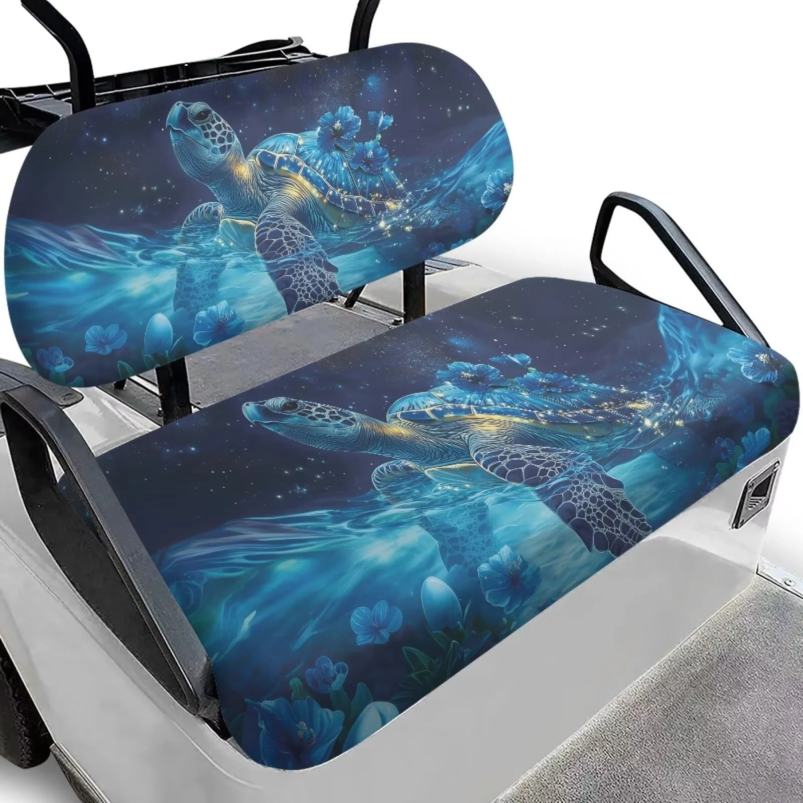 Quidrwyo Floral Sea Turtle Golf Cart Seat Covers