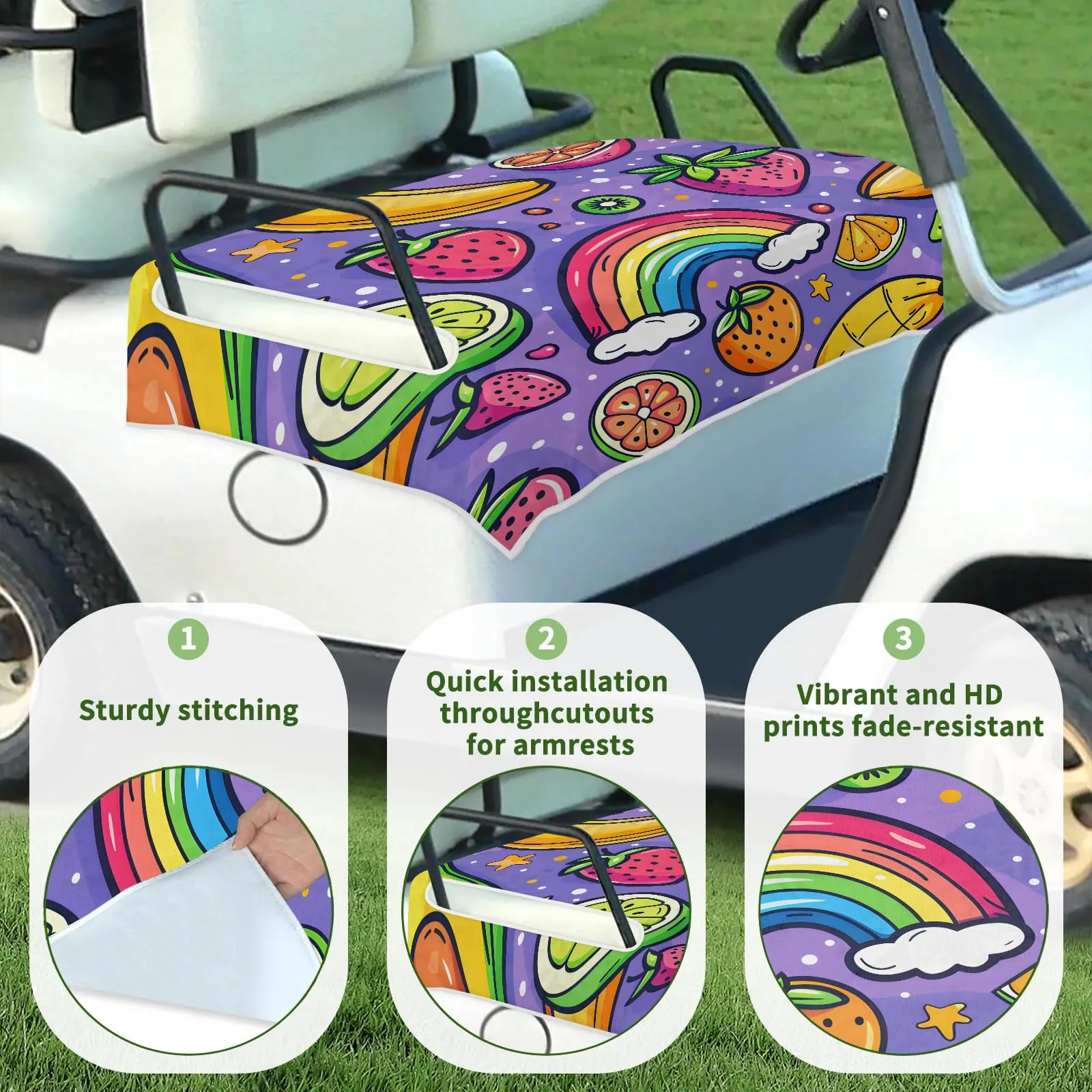 Tiveruda Golf Cart Seat Cover for Double Seats, 51 x 31 in image 3