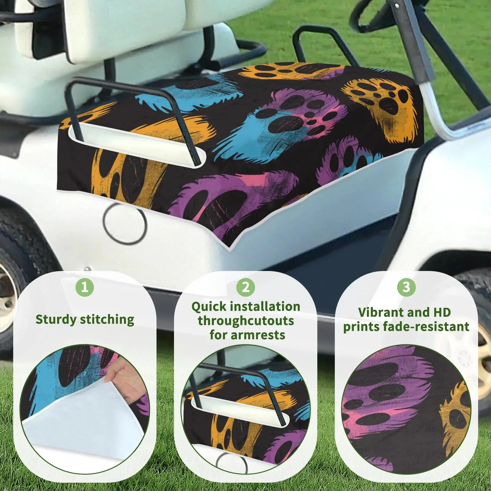 Tiveruda Golf Cart Seat Cover for Double Seats, 51 x 31 in image 3