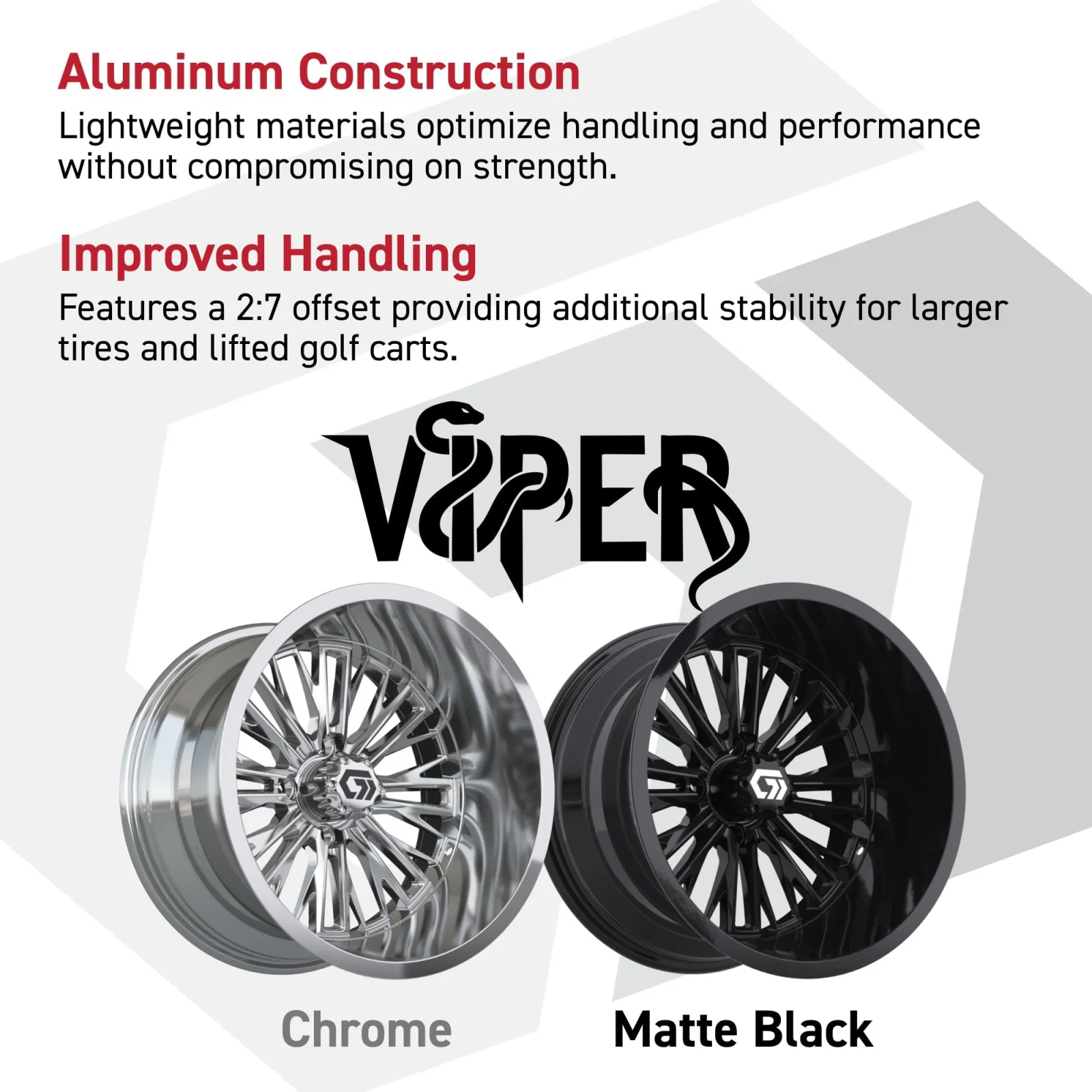 GTW Viper 15-Inch Gloss Black Golf Cart Wheel image 4