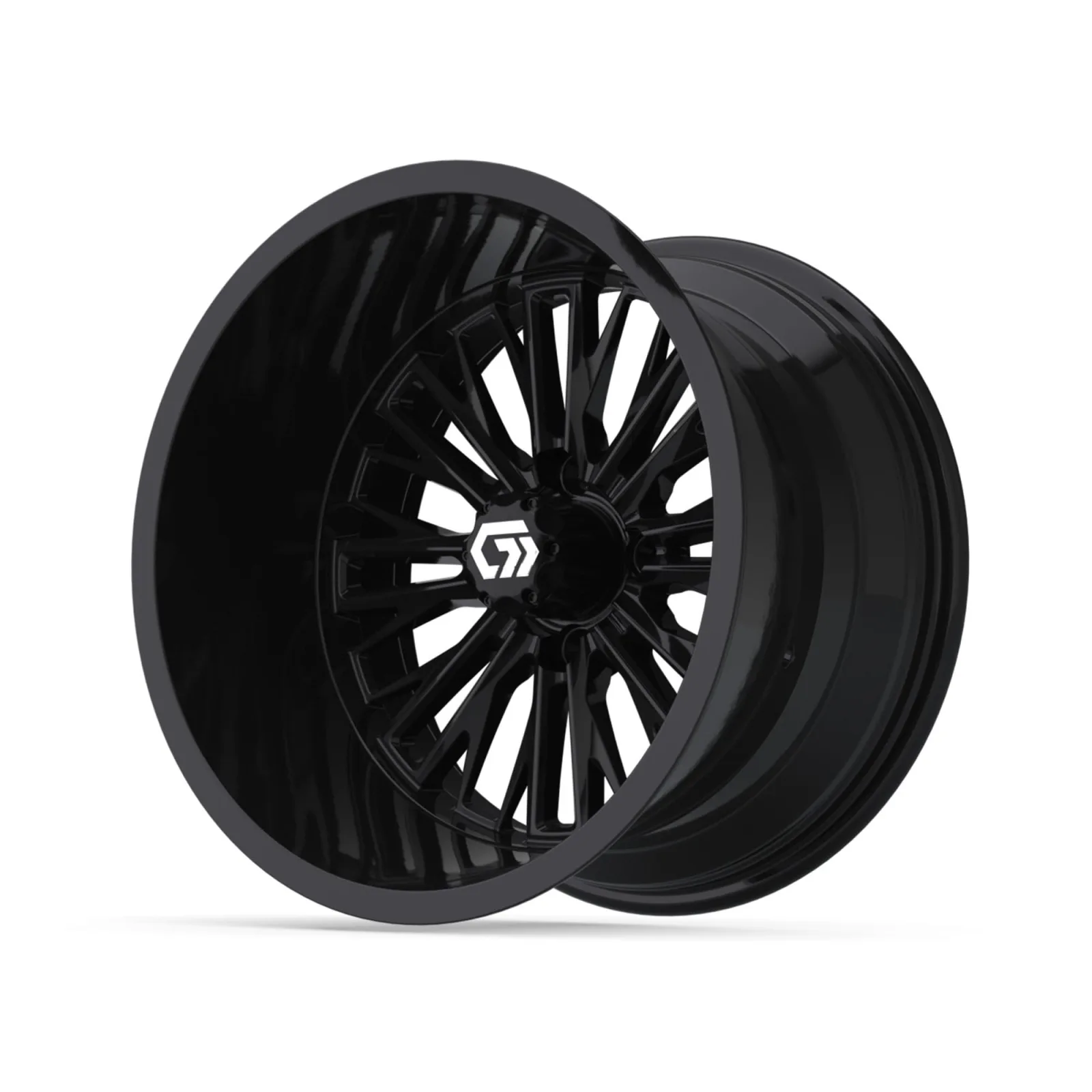 GTW Viper 15-Inch Gloss Black Golf Cart Wheel