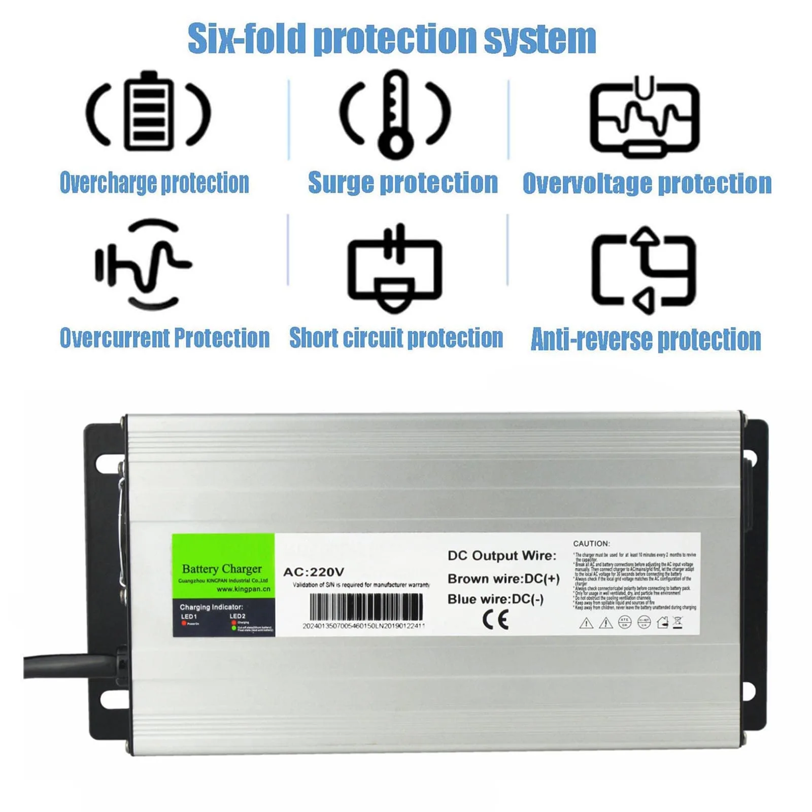 JMYSD 48V Golf Cart Battery Charger, 2-Pin Plug image 3