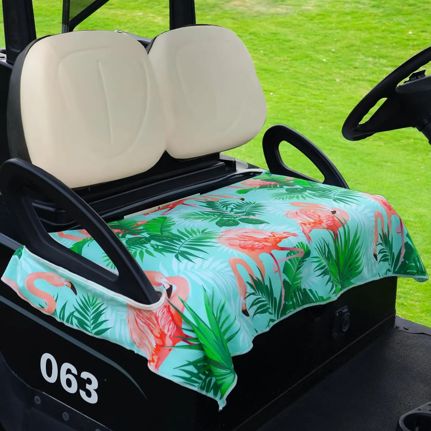 ENYORSEL Flamingo Golf Cart Seat Cover, 51 x 31 in image 3