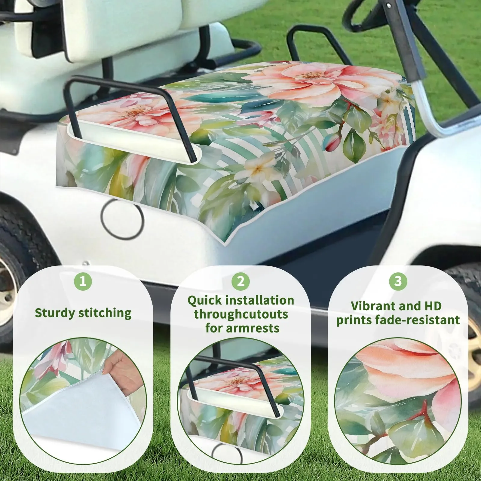 Tiveruda Golf Cart Seat Cover for Double Seats 51 x 31 in image 3