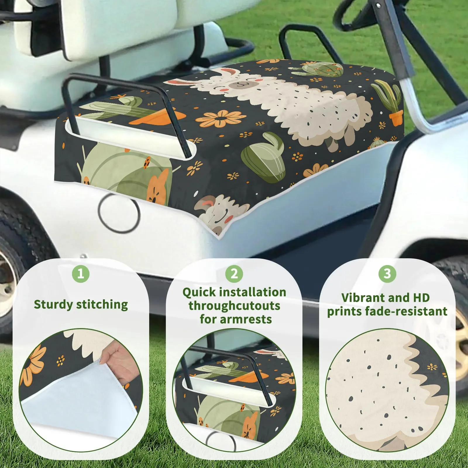 Tiveruda Golf Cart Seat Cover for Double Seats image 3