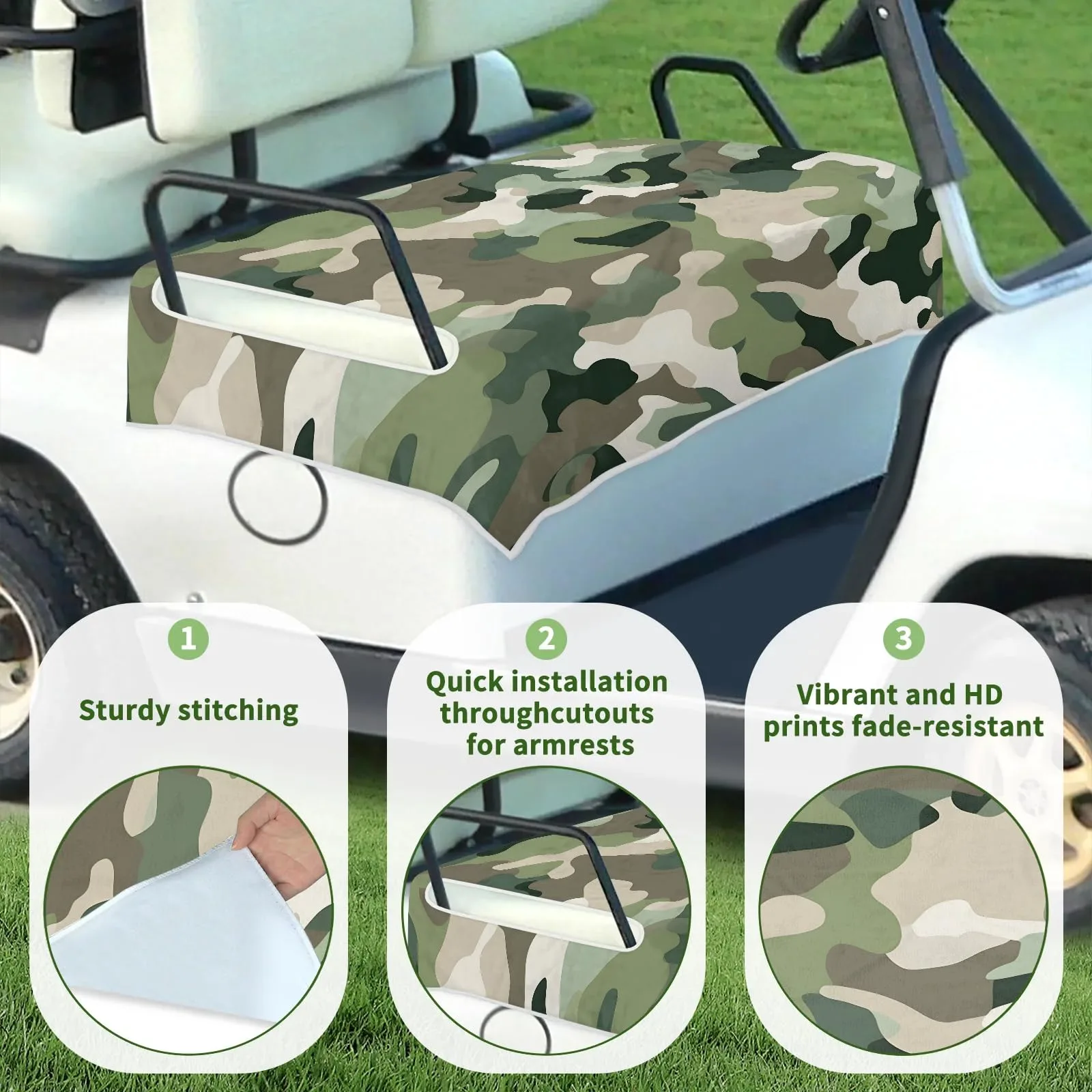 Tiveruda Golf Cart Seat Cover for Double Seats, 51 x 31 in image 3