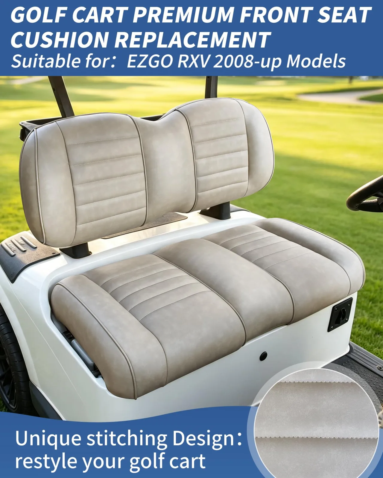 HEOHOU Front Seat Cushion Kit for EZGO RXV 2008+ image 2
